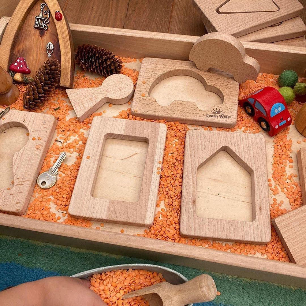 Little Looking Discovery Home-Themed Shapes Used with Sensory Objects
