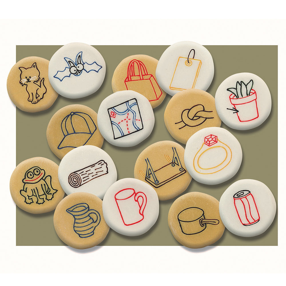 16 Piece Set of Rhyming Pebbles