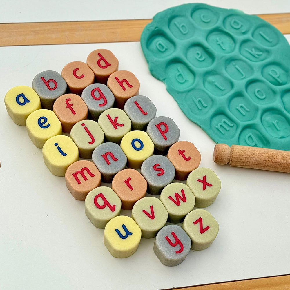 Tactile Lowercase Alphabet Stamping Stones