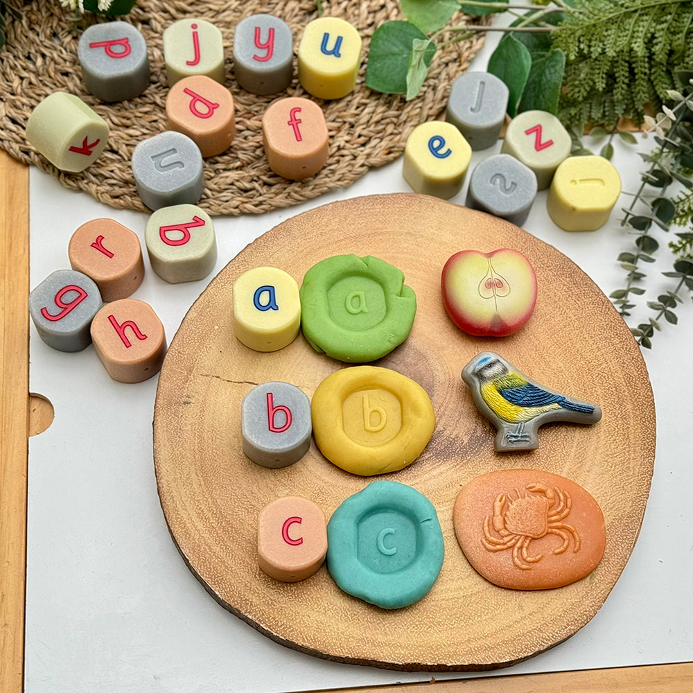 Learning with Tactile Lowercase Alphabet Stones