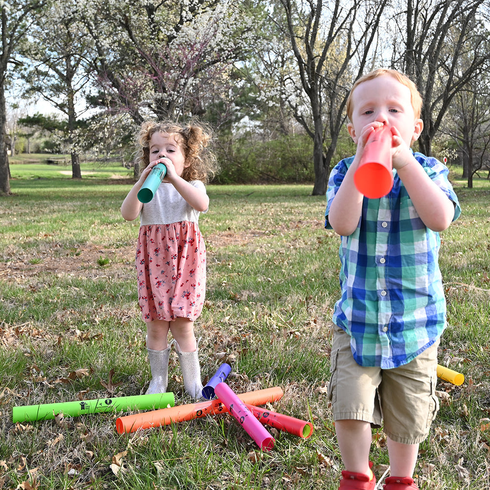 Two Kids Using Boomwhackers® Musical Tubes