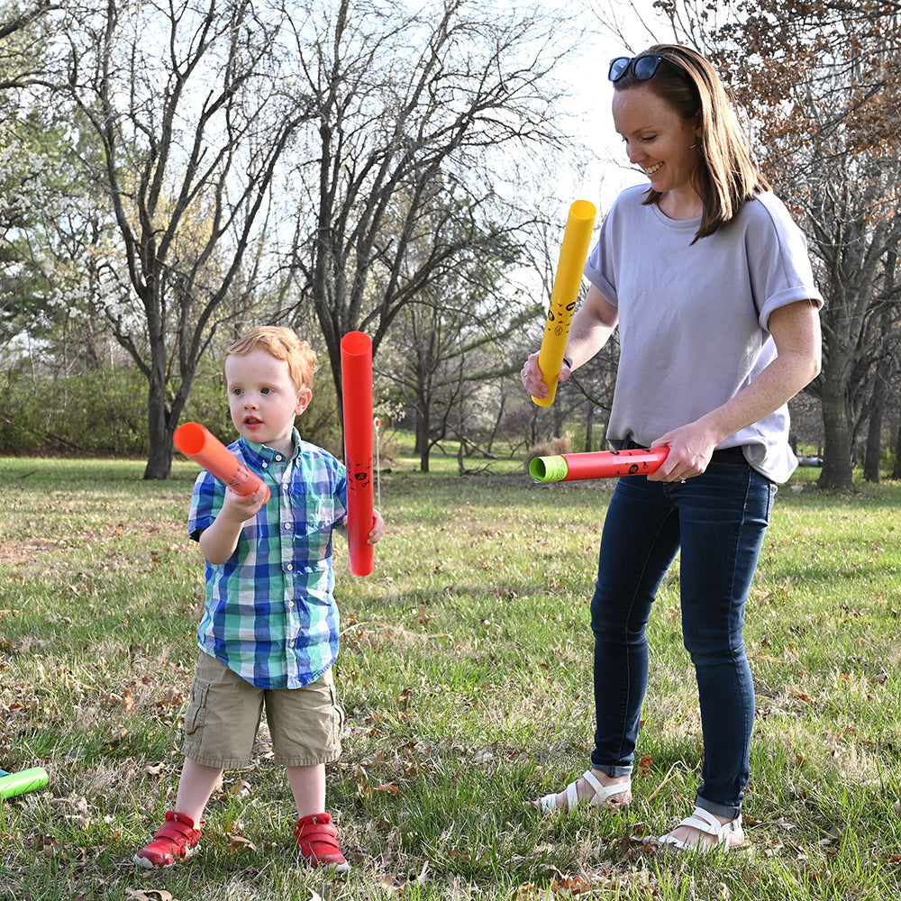 Adult and Child Using Boomwhackers® Musical Tubes