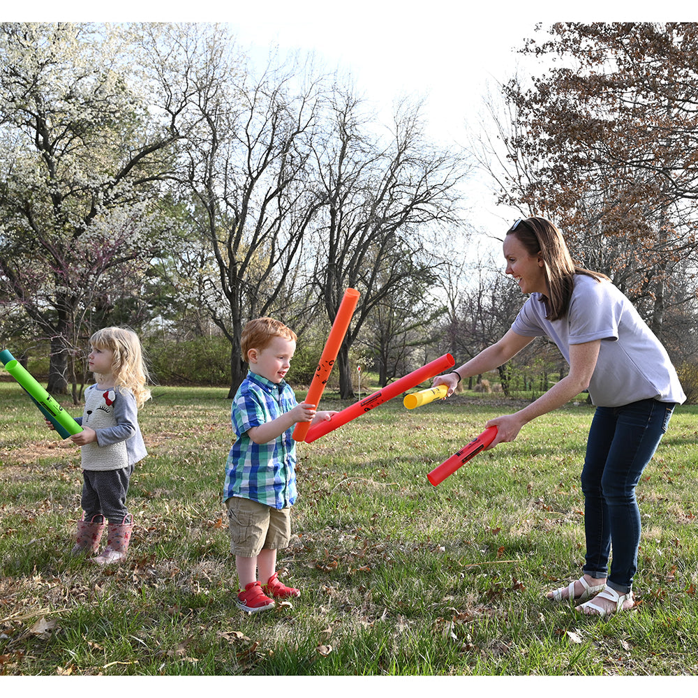 Two Kids & an Adult Exploring Boomwhackers® Musical Tubes