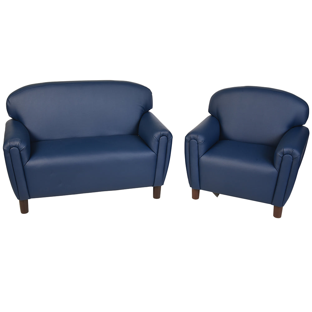 Dramatic Seating Collection- Blue Chair & Couch Set