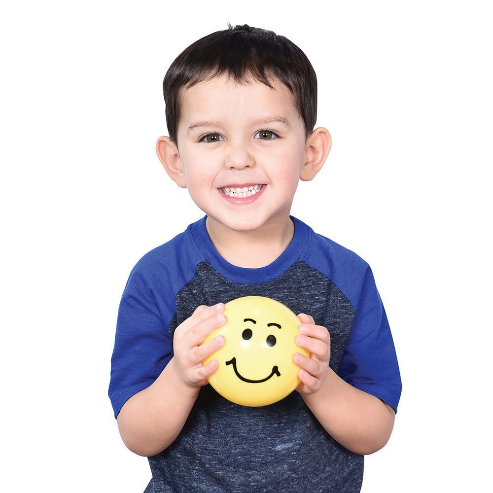 Child Being Happy with Smiling Yellow Ball