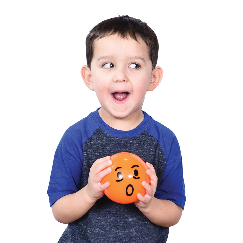 Child Being Confused with Confusion Orange Ball