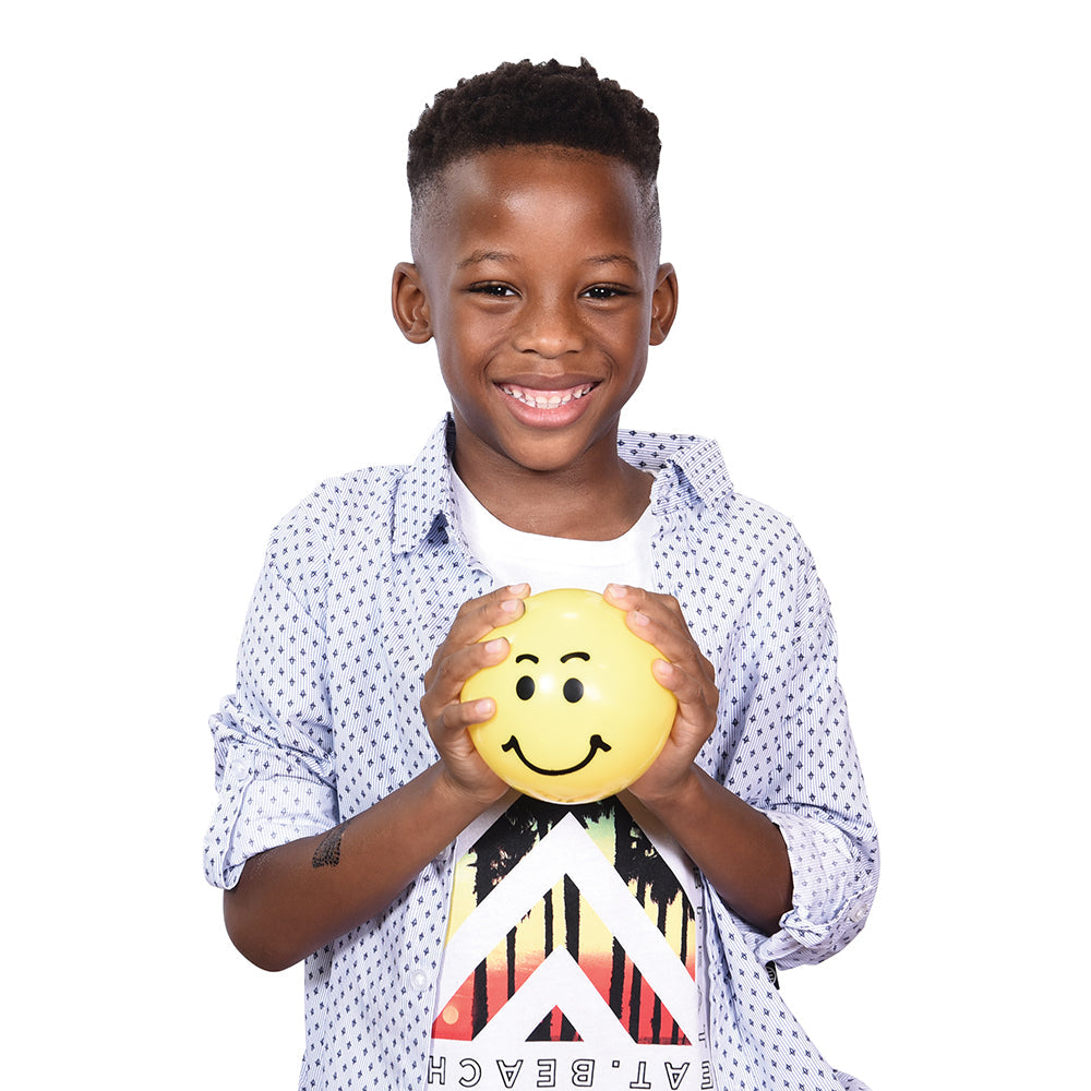 Kid Being Happy with Smiling Yellow Ball