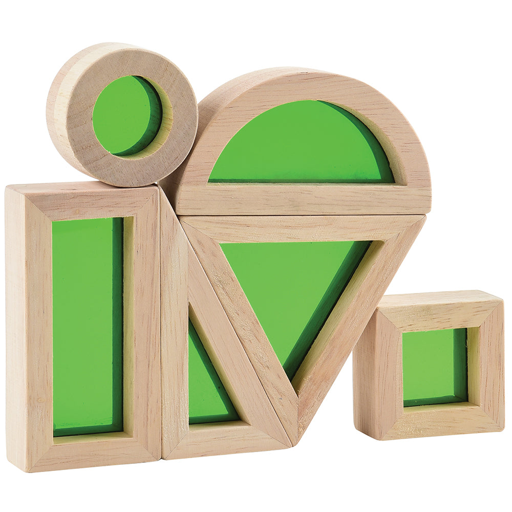 Blocks with Transparent Green Window