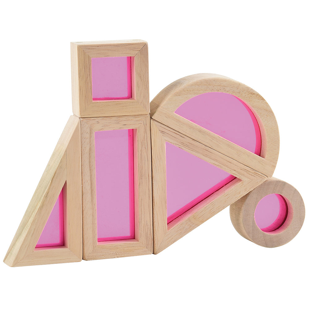 Blocks with Transparent Pink Window