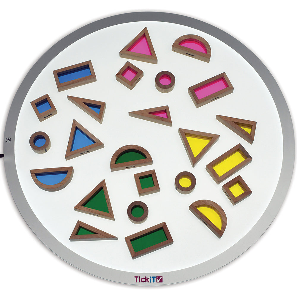Color Mixing Building Blocks on Light Table
