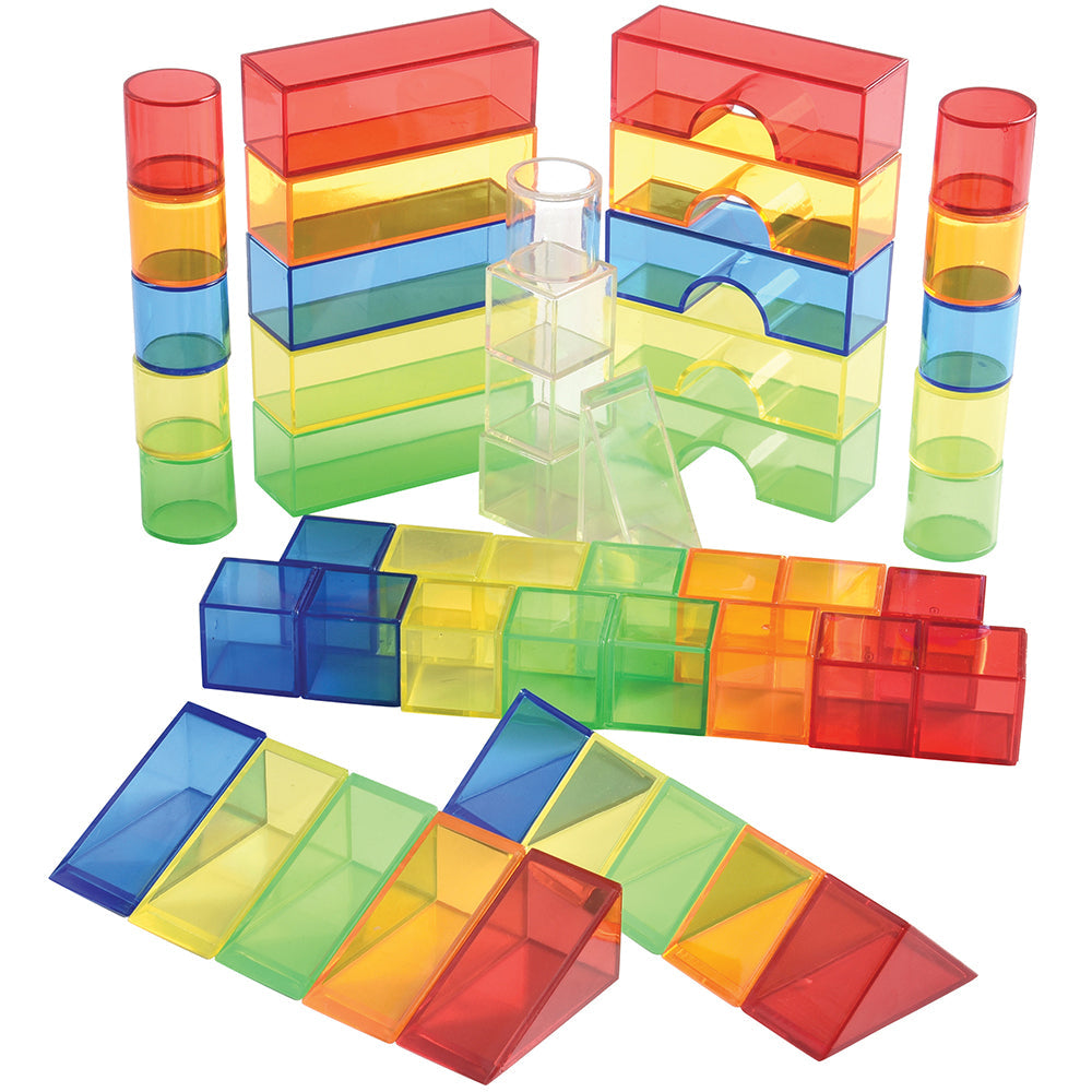 Blocs De Construction Translucides TickiT – 90 Pièces, 6 Couleurs – Pour Table Lumineuse – Motricité Et Créativité – Dès 12 Mois
