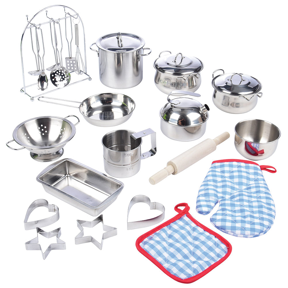 Stainless steel deals kitchen play set