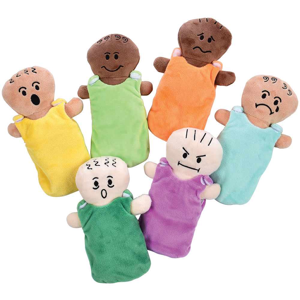 Set of 6 Plush Expression Baby Dolls | Cuddly Emotional Learning Dolls