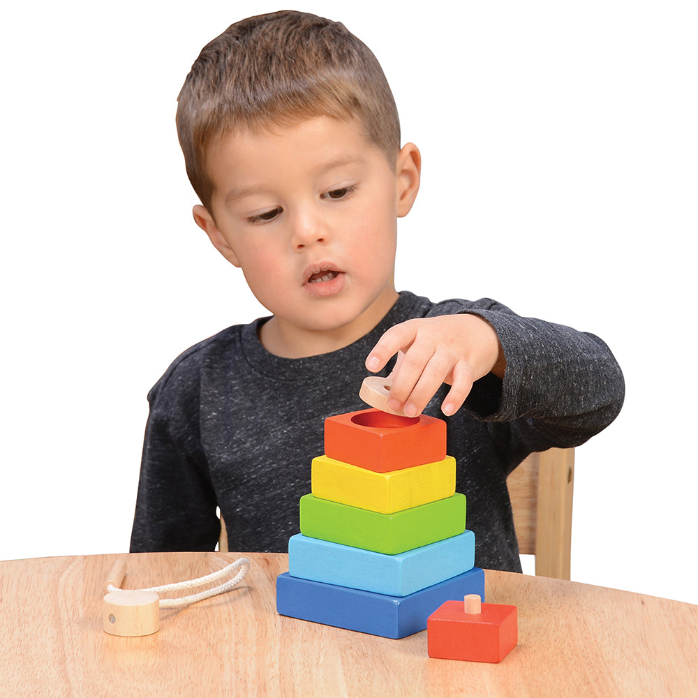 Exploring Shapes & Colors with Rainbow Stacking Set