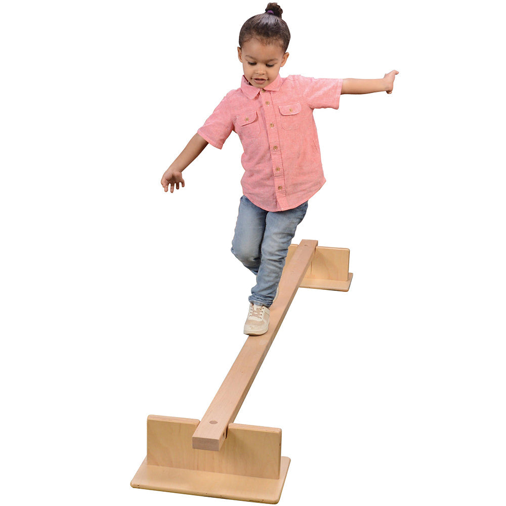 Kid Using Two-Way Wooden Balance Beam | Enhance Gross Motor Skills & Focus