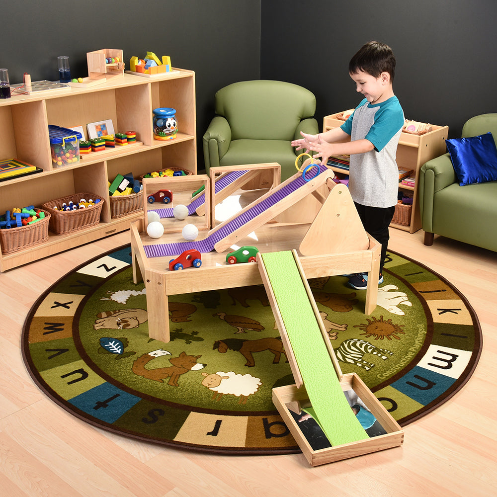 Including the Earthtone Animals Alphabet 6' Round Rug in the Classroom