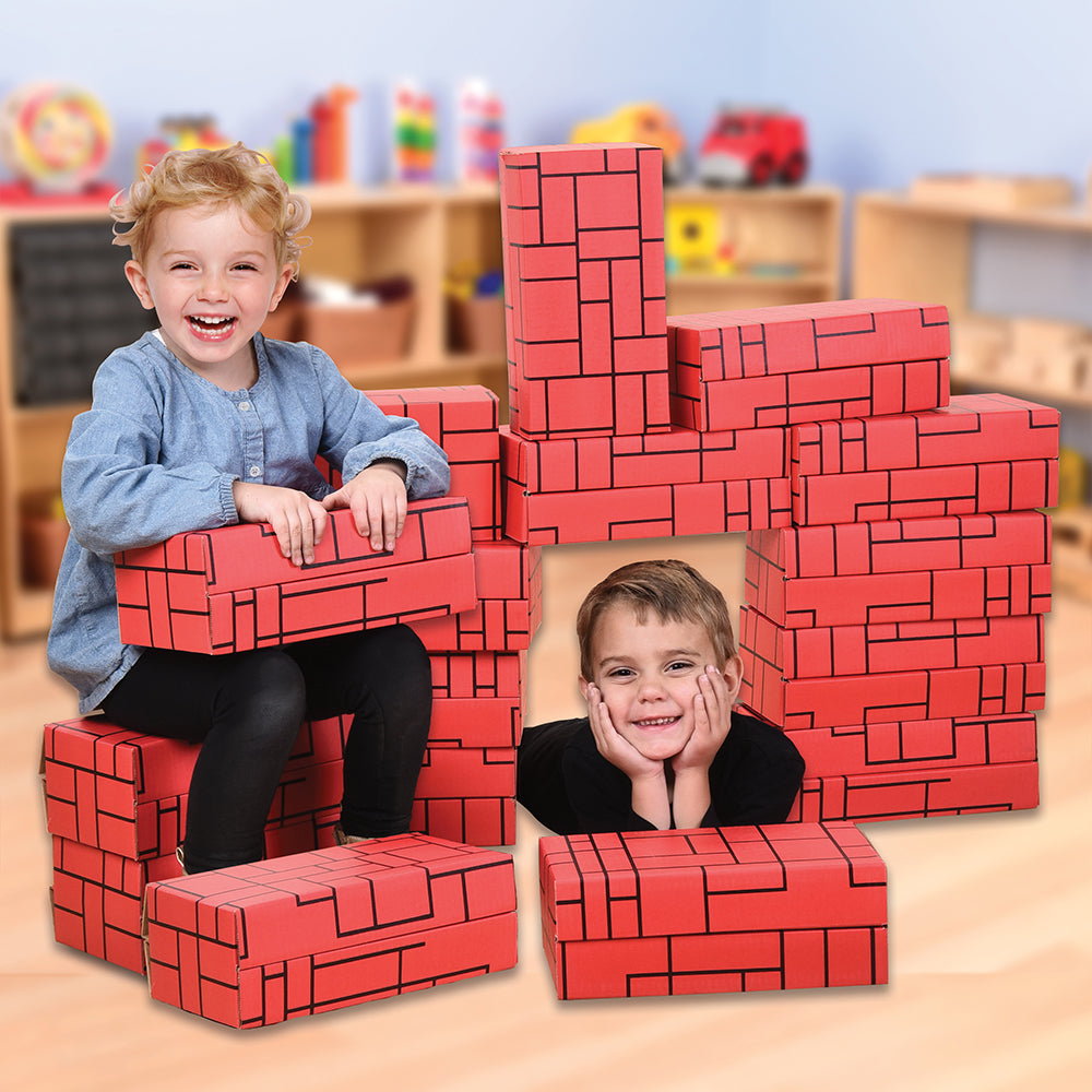 12-piece set of large, durable cardboard blocks
