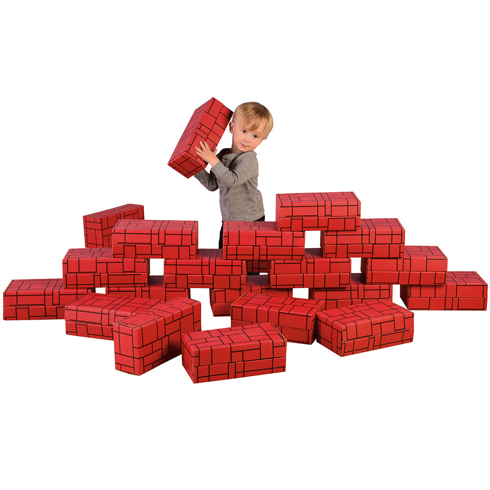 Giant Constructive Building Blocks | Set of 12 Durable, Lightweight Cardboard Blocks for Preschoolers