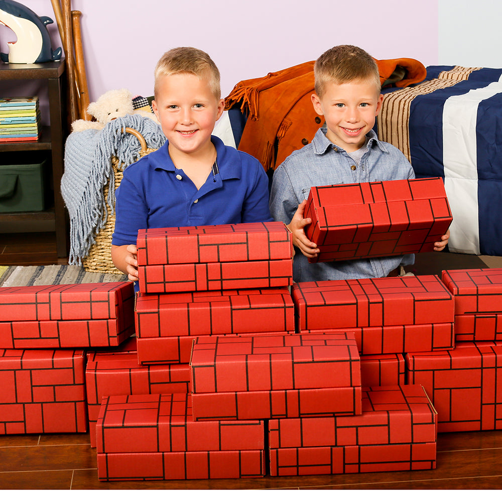 12-piece set of large, durable cardboard blocks