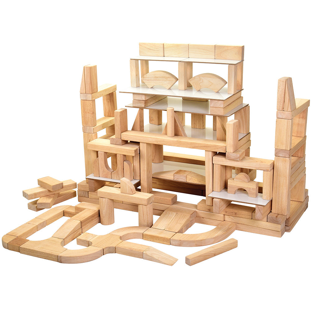 Building With School Unit Block Set | 161 Durable Hardwood Blocks