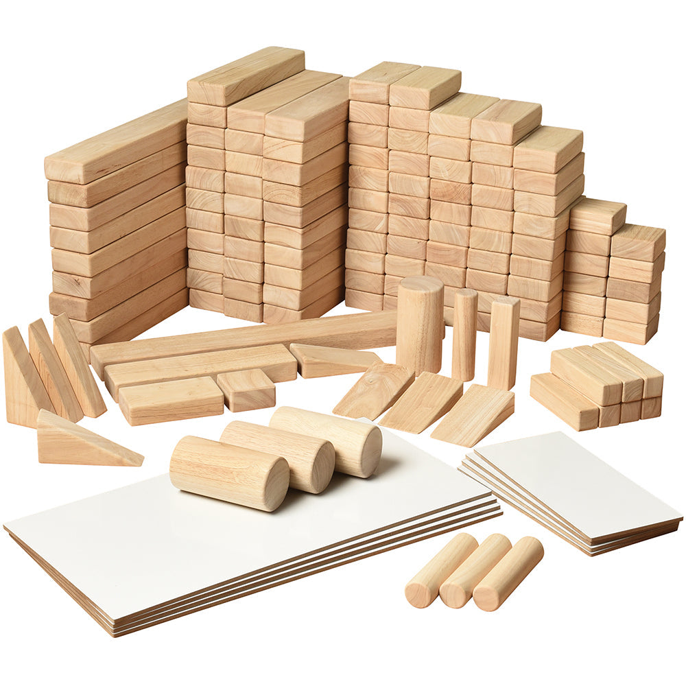 Premium Small School Unit Block Set | 138 Durable Hardwood Blocks