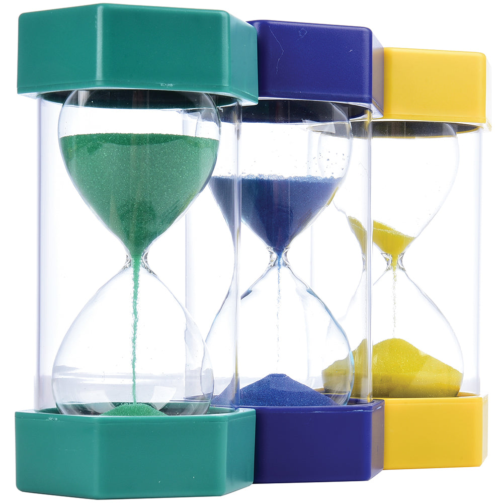 Colorful Sand Timer Set | 3 Large Timers for Classroom Time Management