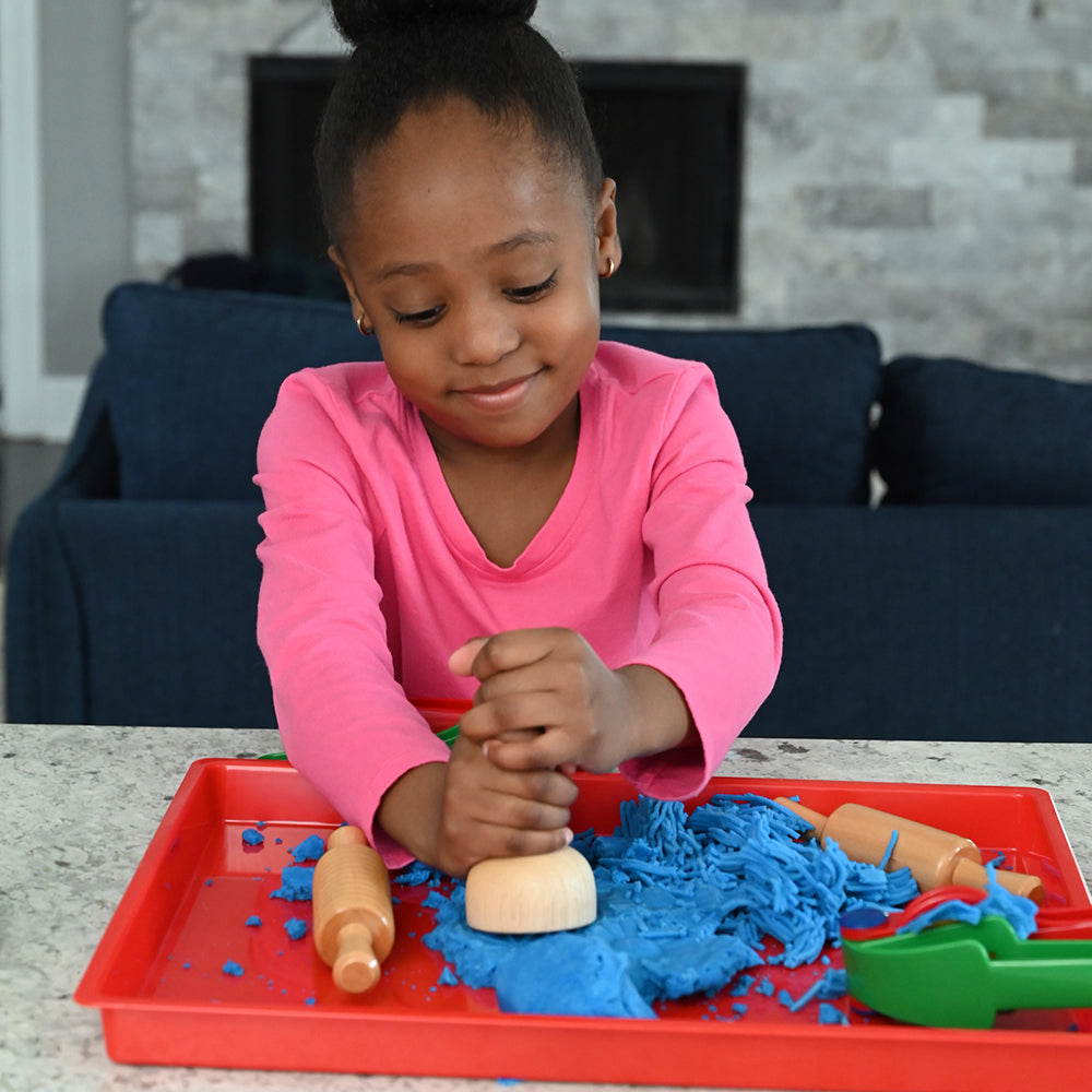 Pressing Designs Into Clay with Classic Wood Dough Tool Set