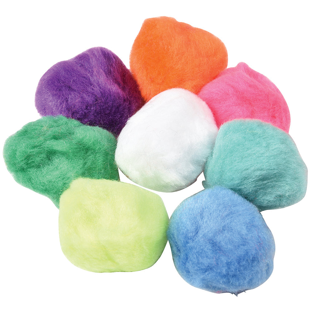 8 Different Colors of Fuzzy Pom Poms