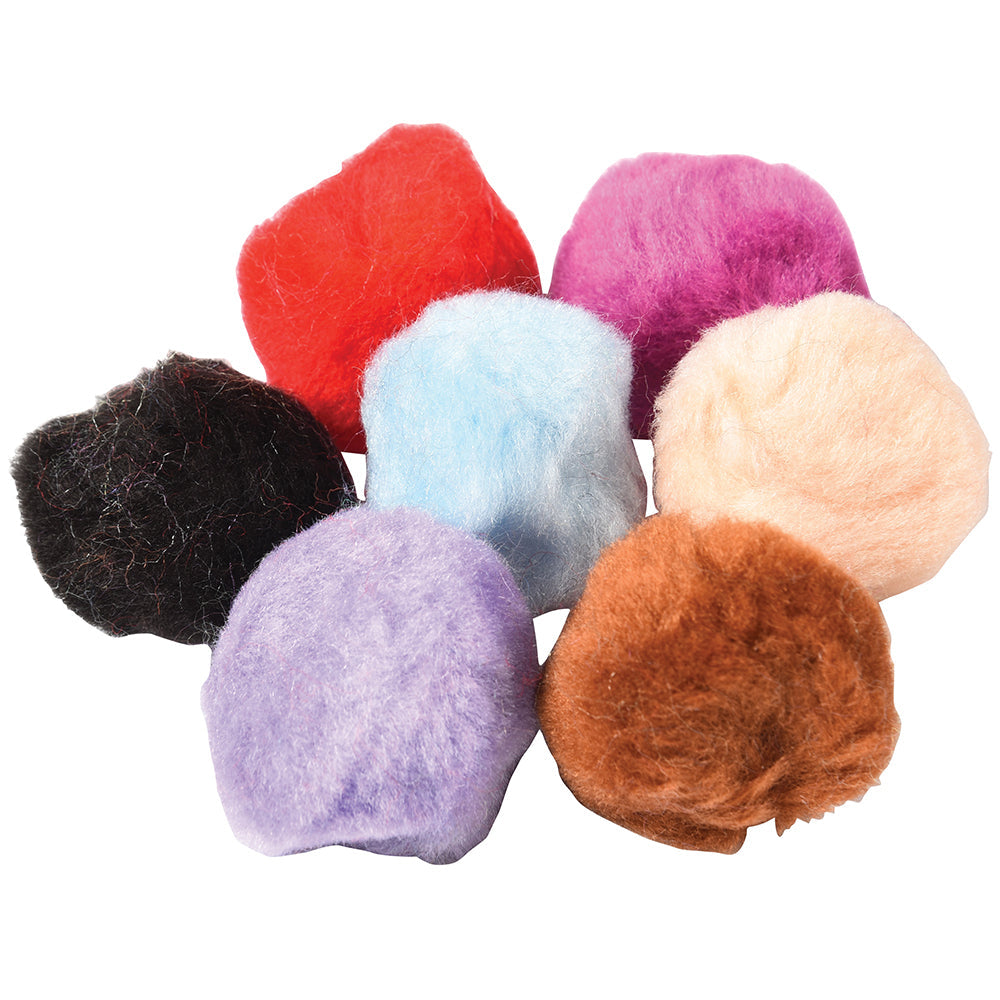 7 Different Colors of Fuzzy Pom Poms
