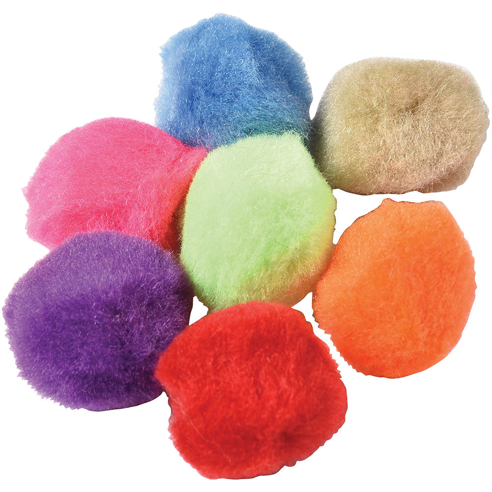 7 Different Colors of Fuzzy Pom Poms
