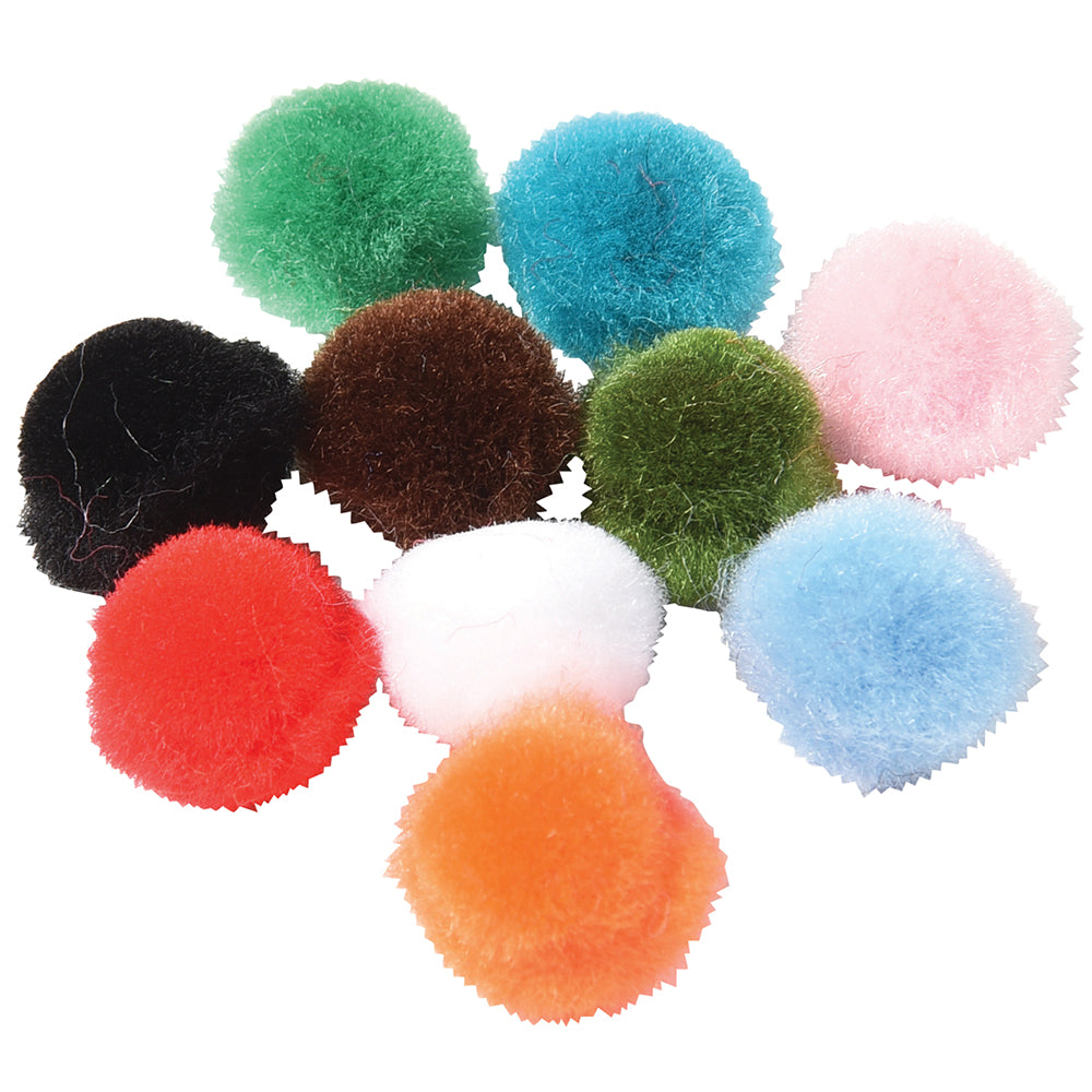 10 Different Colors of Fuzzy Pom Poms