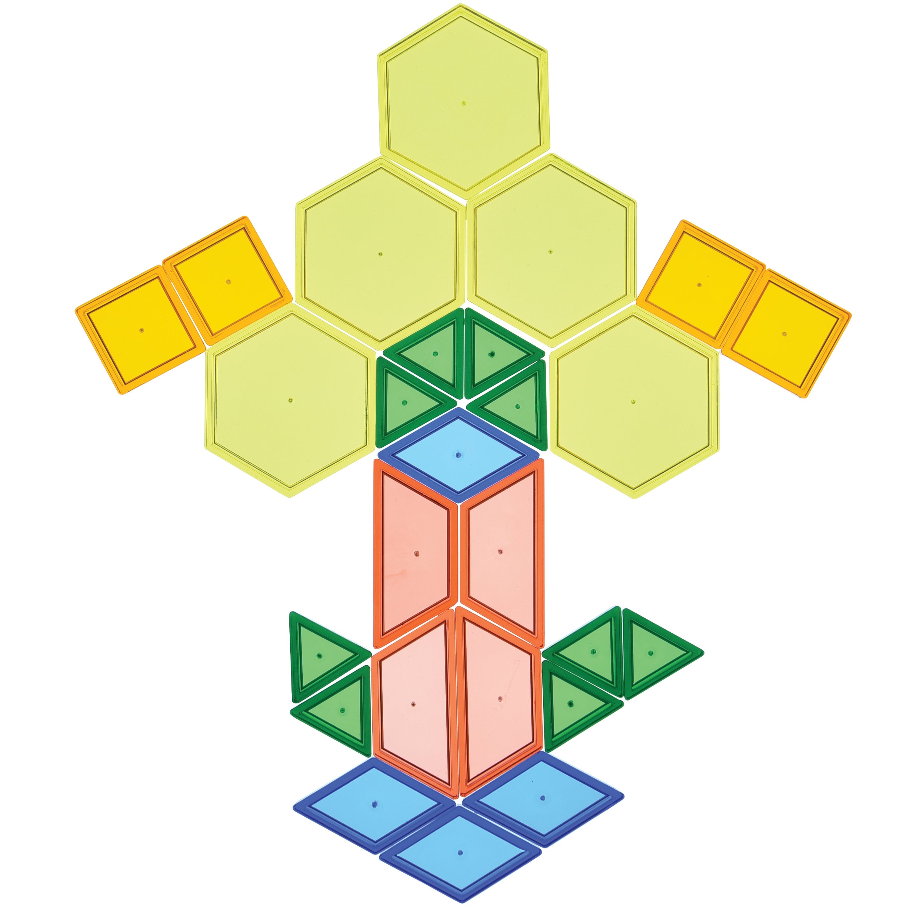Array of translucent shapes
