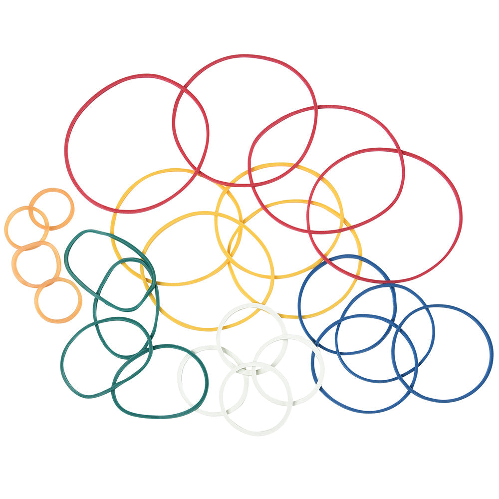 Array of Colorful Rubber Bands