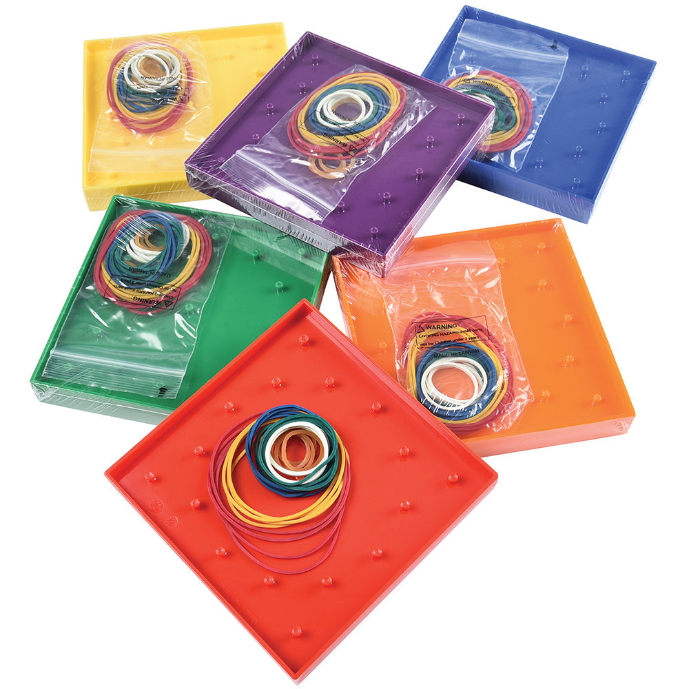 Geoboards with Packages of Rubber Bands