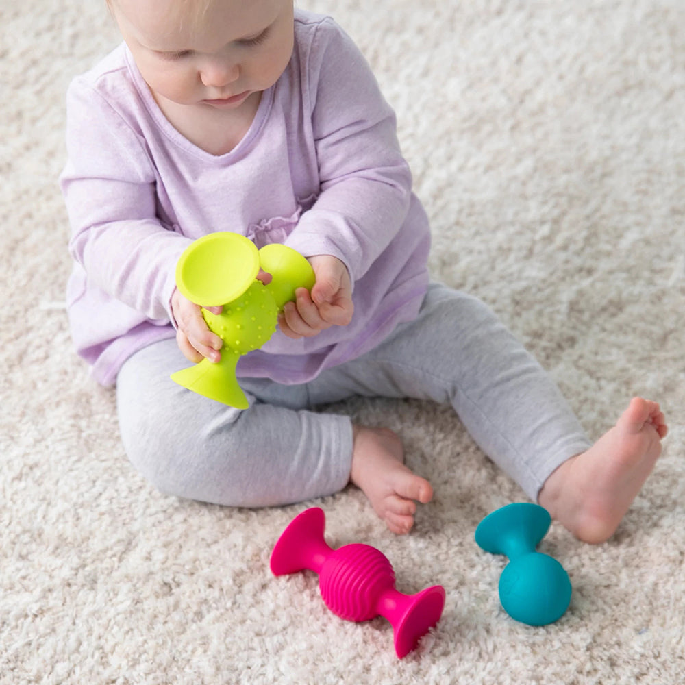Hand-Eye Coordination with Pipsquigz Infant Toys