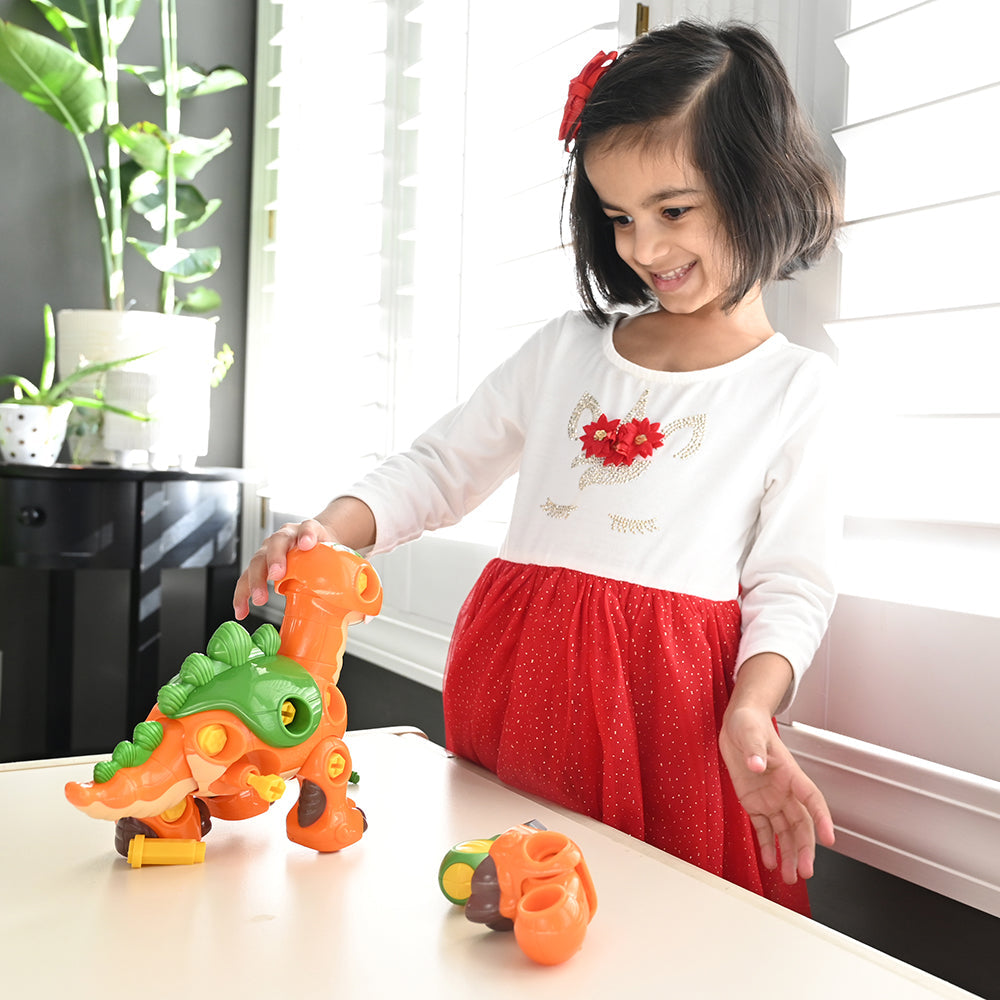 Kid Assembling Stegosaurus