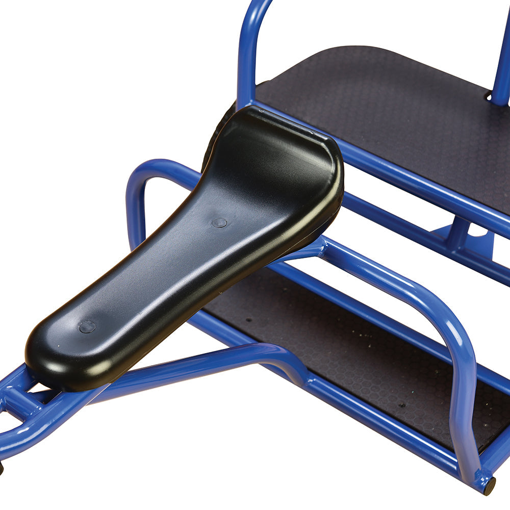 close-up of trike contoured seat on white background