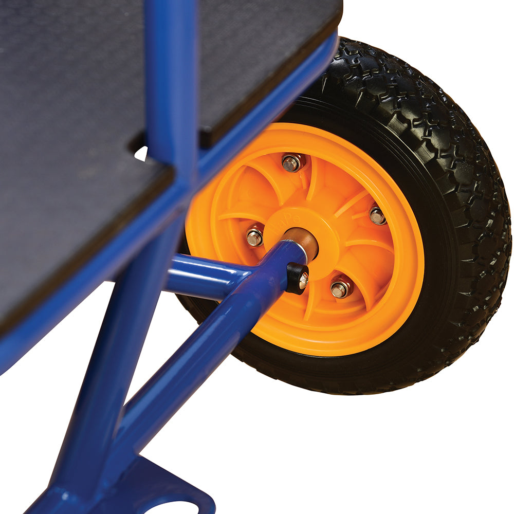 close-up of trike's tire on white background