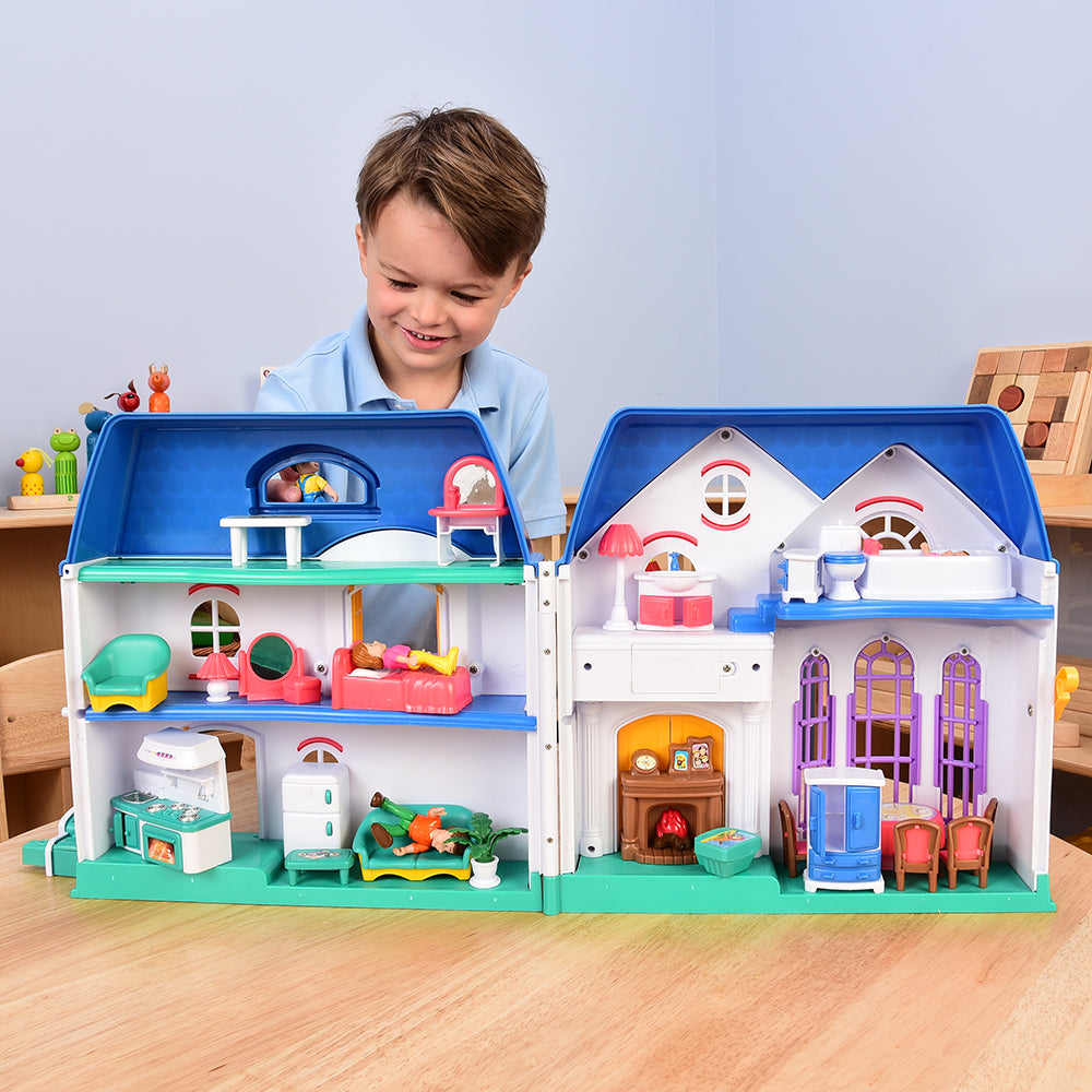 Happy Home Take-Along Doll House Open for Playtime
