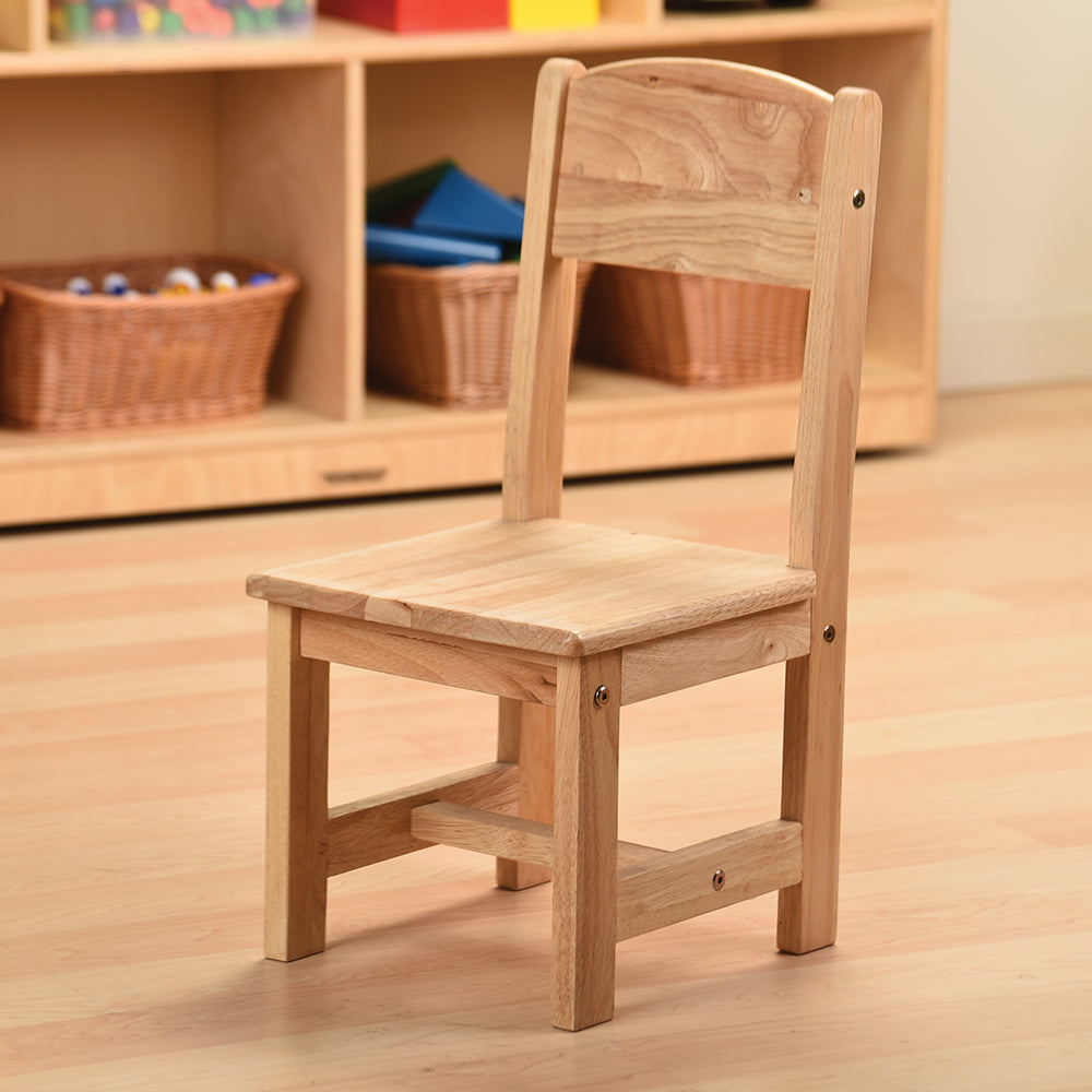 10" Toddler Classic Rubberwood Chair with High Backrest & Reinforced Support in the Classroom