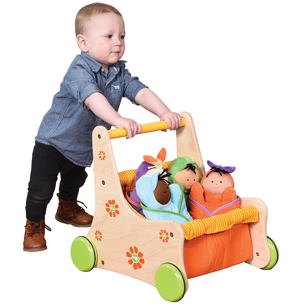 Beginner's Wooden Push Buggy with Safe Storage for Ages 12 Months+
