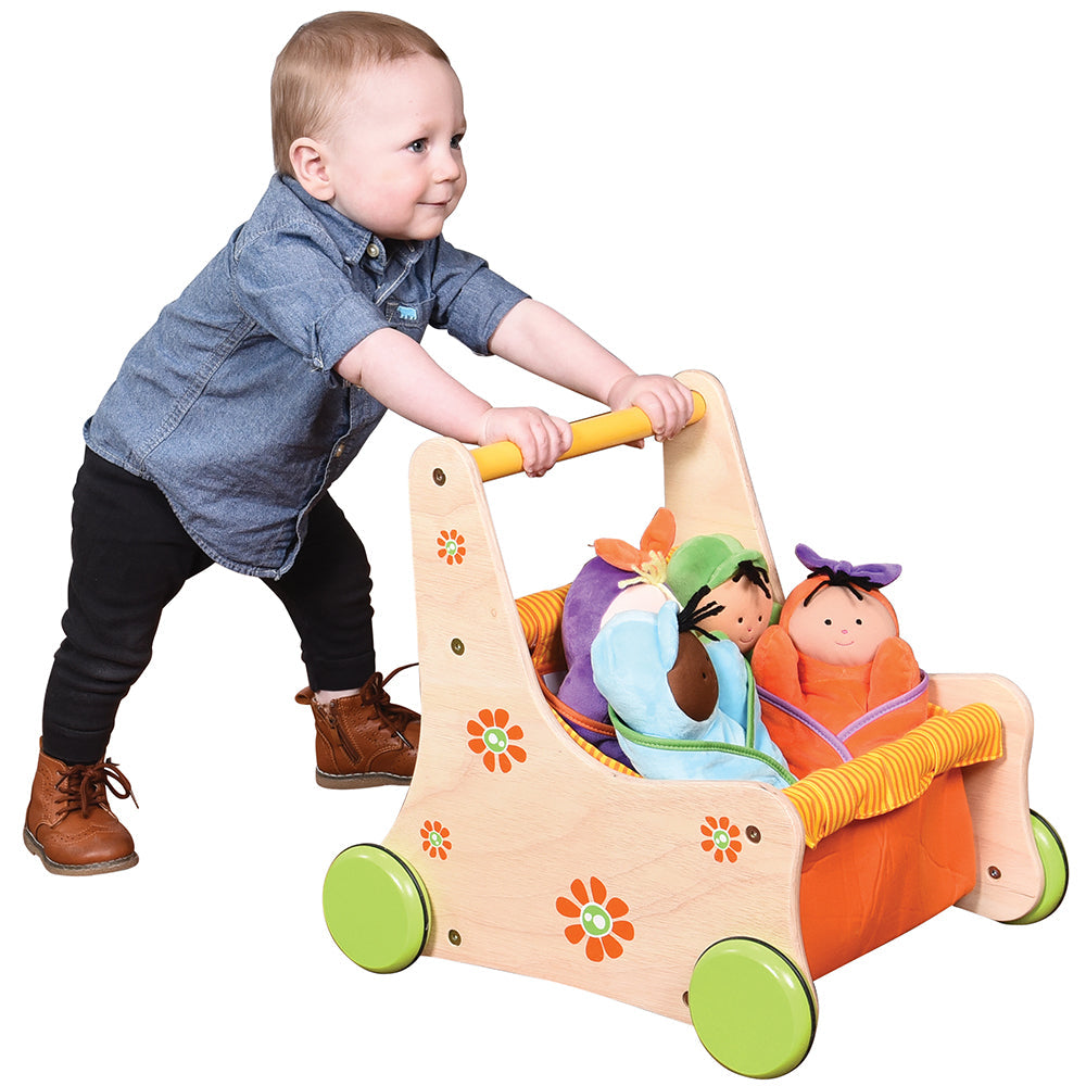 Beginner's Wooden Push Buggy with Safe Storage for Ages 12 Months+