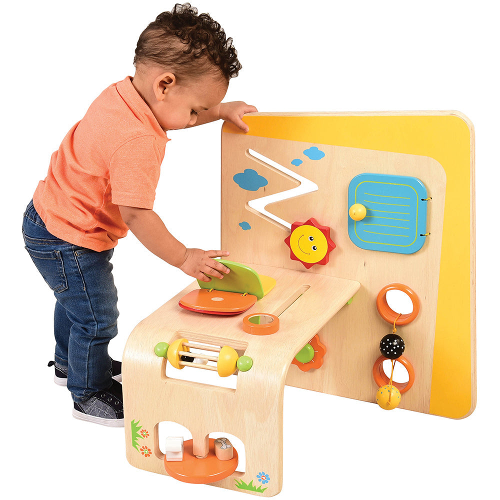 Toddler Exploring Wooden Early Exploration Panel