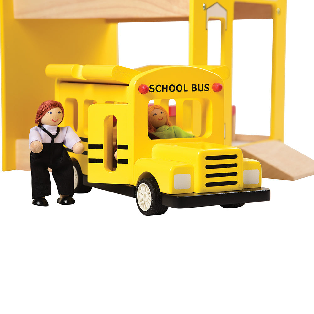 Wooden School Bus for Block Play