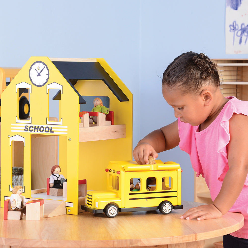 Playing School with Let's Play School Wooden Playset