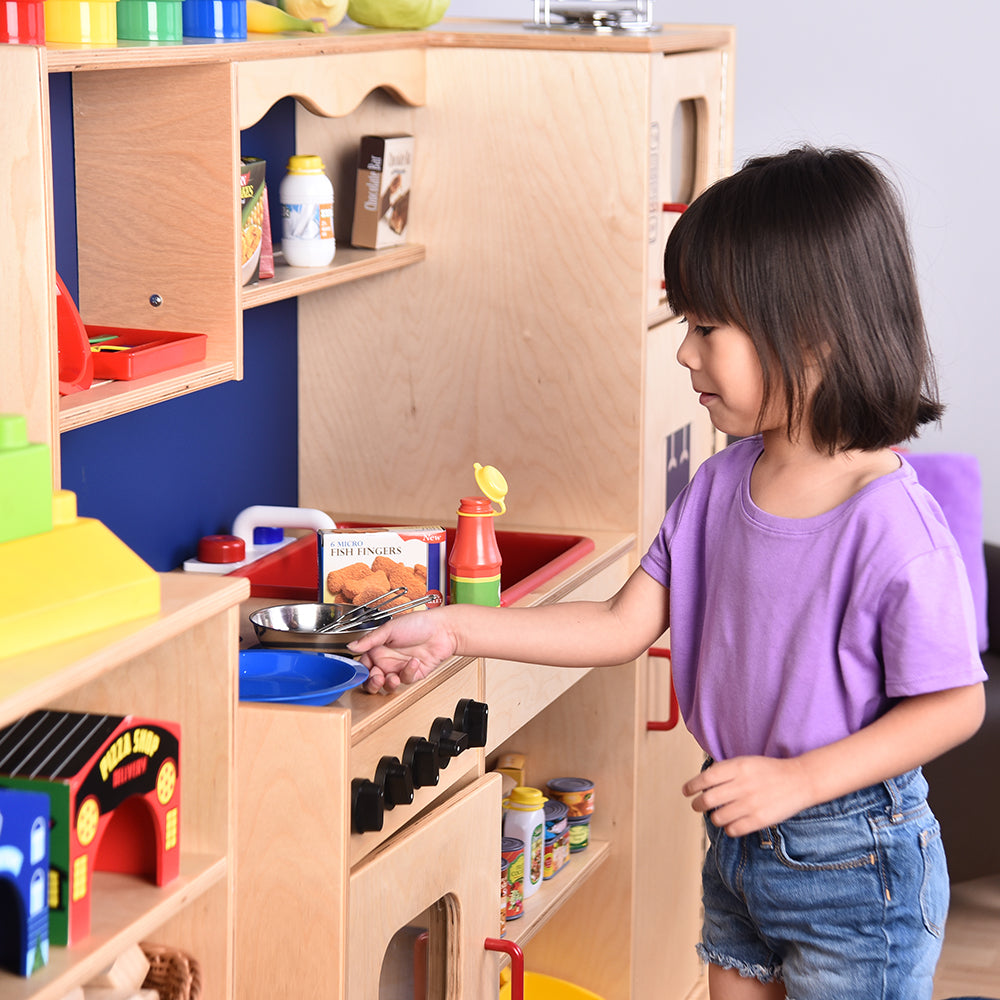 Five-In-One Toy Kitchen for Pretend Play