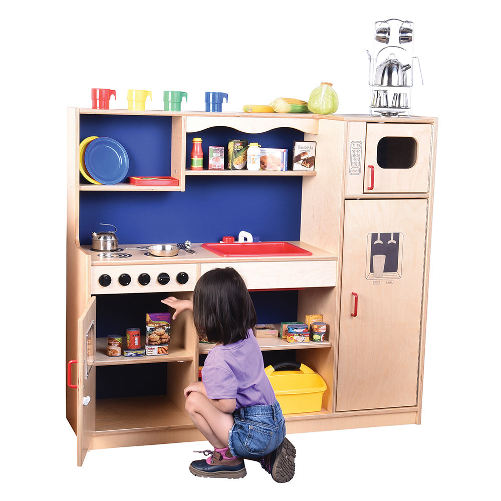 Five-In-One Toy Kitchen with Cabinets and Realistic Features