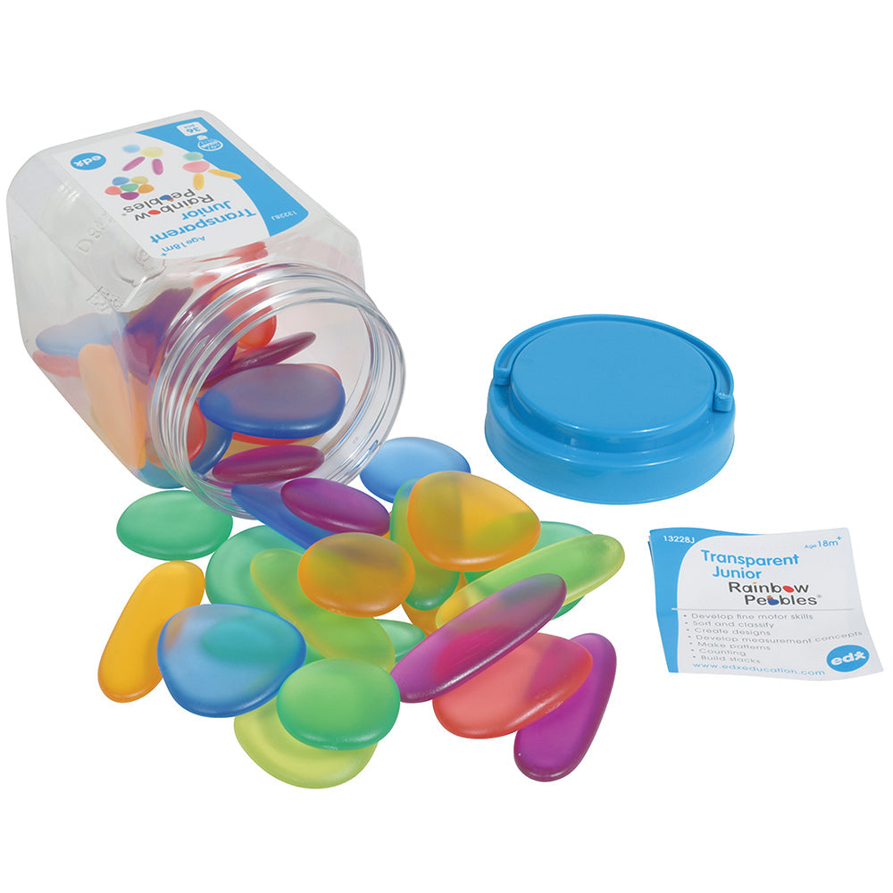 36-Piece Translucent Rainbow Pebbles Set