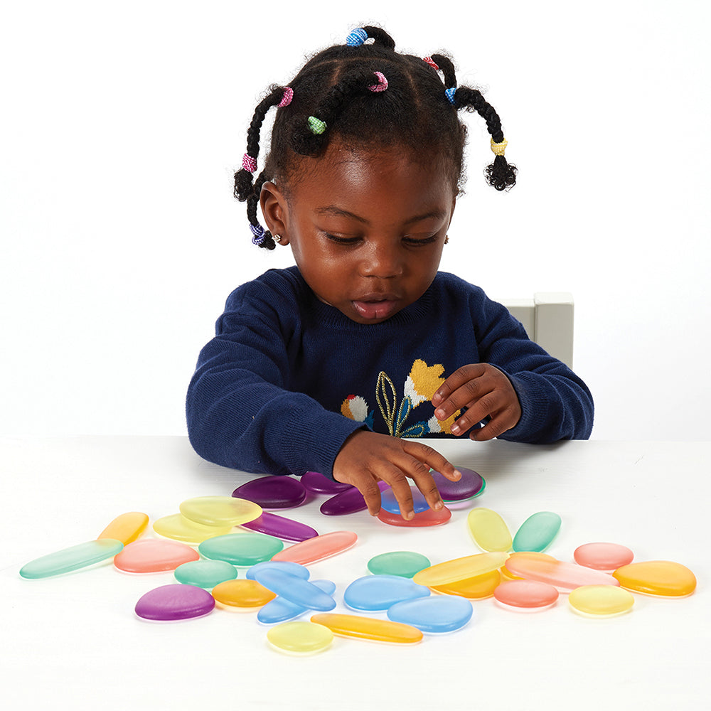 Toddler Stacking Translucent Rainbow Pebbles
