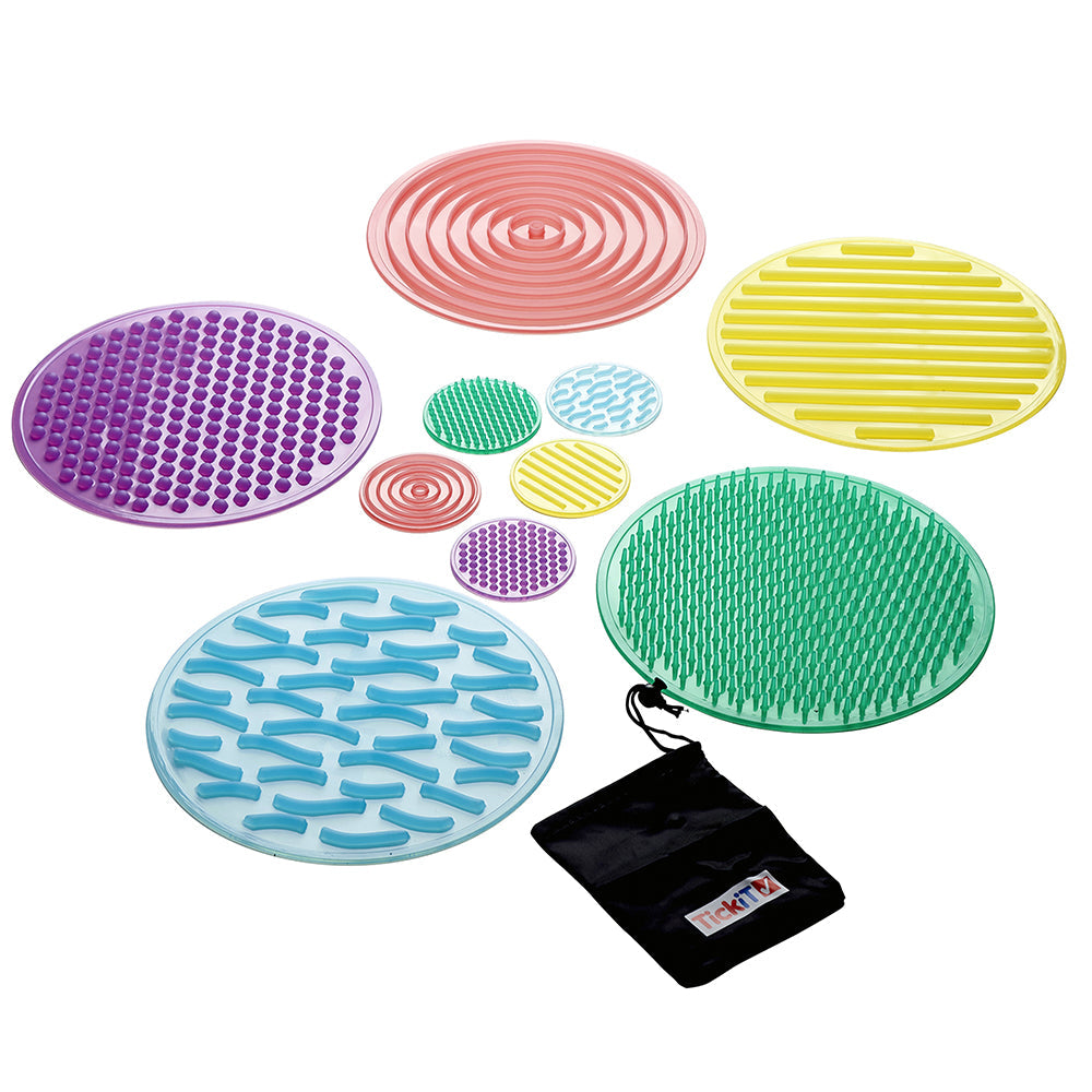 Silishapes Sensory Circles 10-Piece Set | Textured Silicone Disks for Tactile Exploration and Active Play
